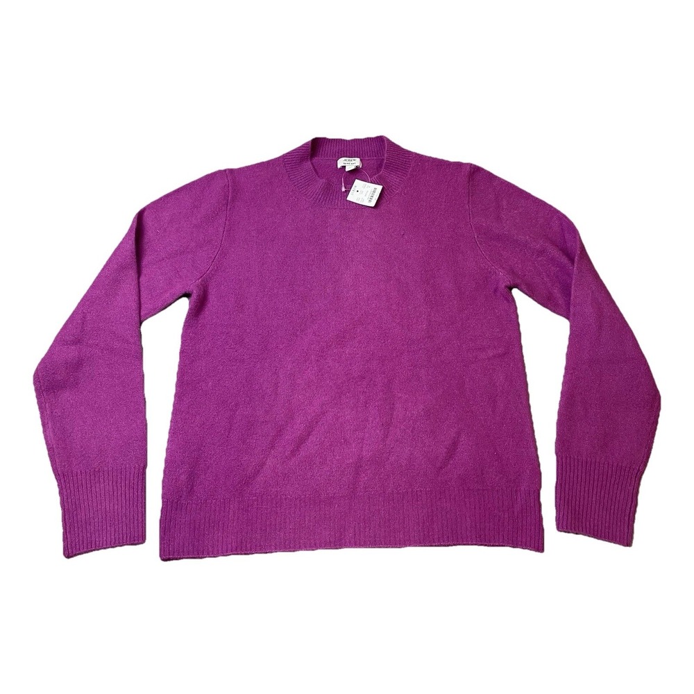 J Crew Womens Extra Soft Crewneck Sweater Long Sleeve Pink Fuscia Medium M NWT